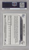 Bobby Witt Jr. from the 2022 Topps Chrome set featuring a Green Refractor parallel graded by PSA and given an overall grade of 9.