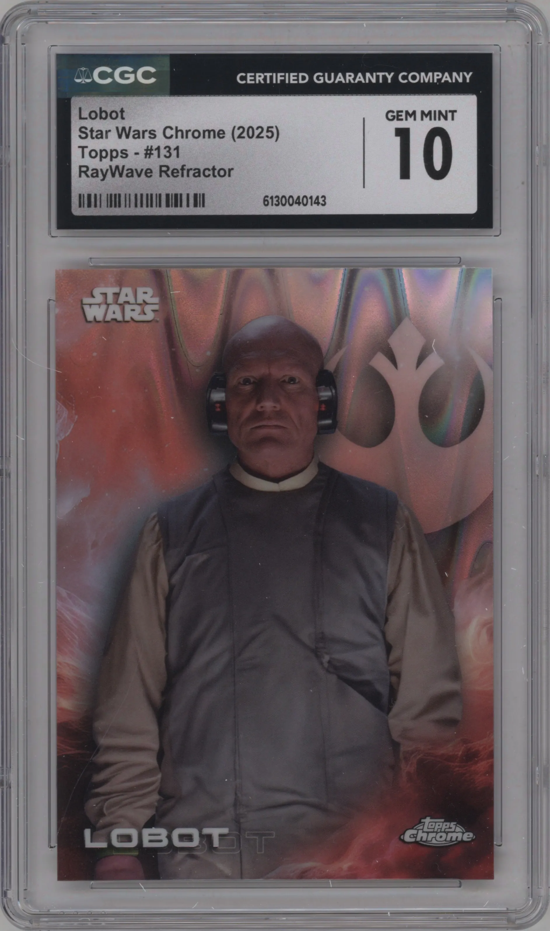 2025 Topps Chrome Star Wars Lobot RayWave Refractor CGC 10