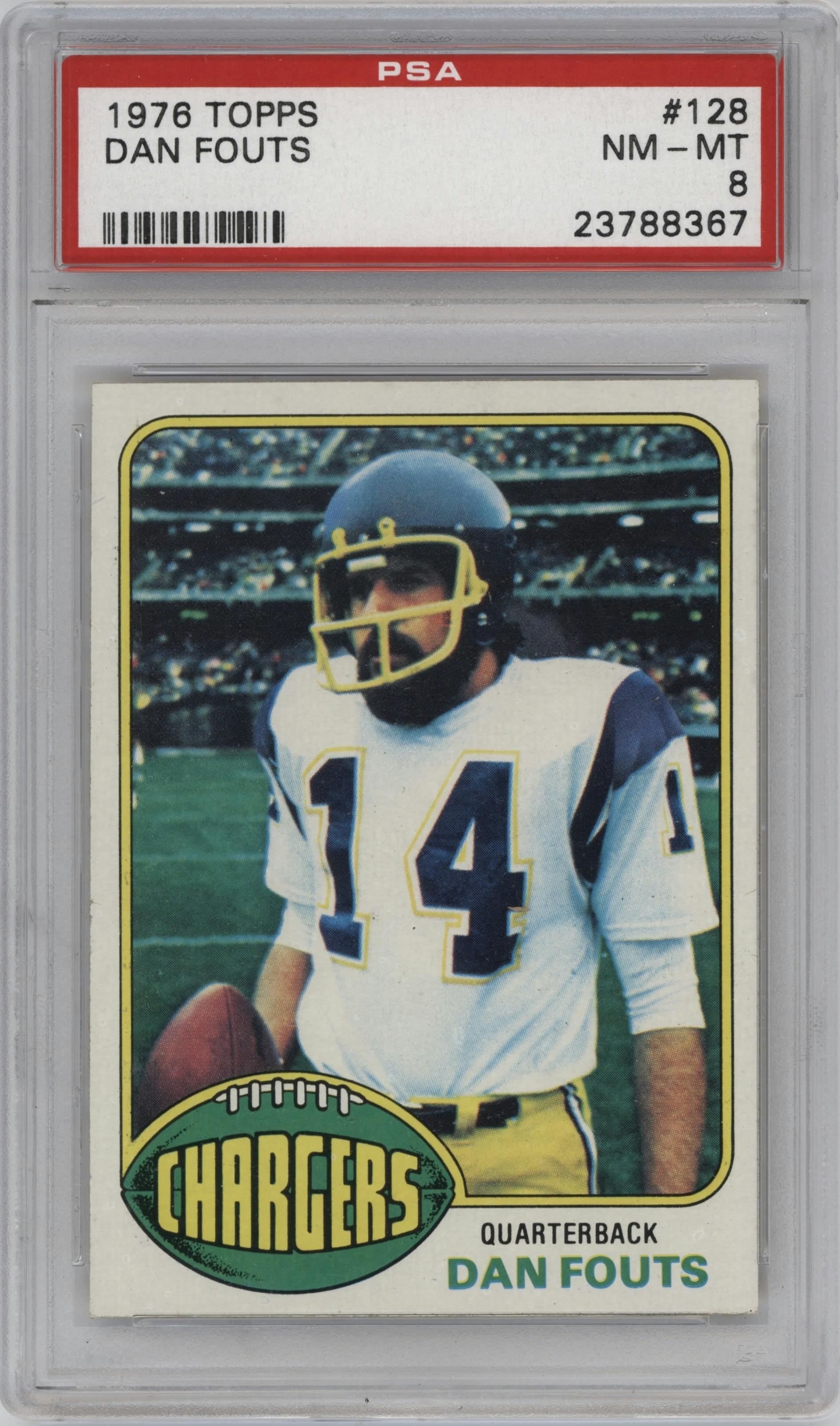 Dan Fouts from the 1976 Topps set graded by PSA and given an overall grade of 8.