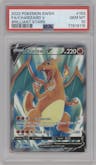 Charizard V from the 2022 Pokemon SWSH set graded by PSA and given an overall grade of 10.