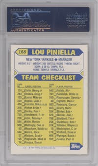 Lou Piniella from the 1987 Topps set featuring a Tiffany parallel graded by PSA and given an overall grade of 10.