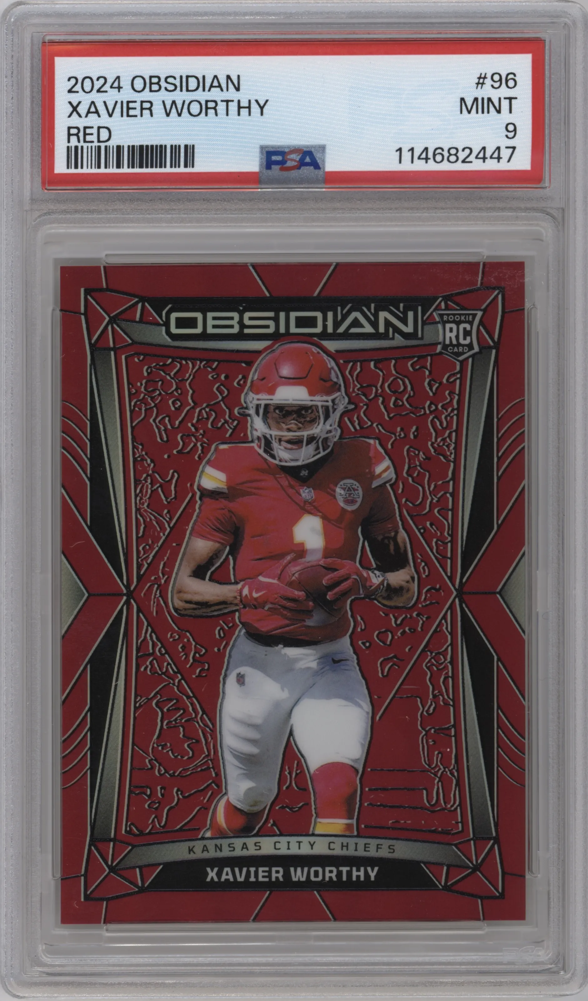 2024 Panini Obsidian Xavier Worthy Red PSA 9