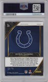 Peyton Manning from the 2019 Panini Select  set featuring a Blue Prizm  parallel graded by PSA and given an overall grade of 10.