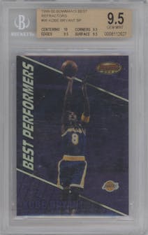 Kobe Bryant from the 1999-00 Bowman's Best set featuring a Refractor parallel graded by Beckett and given an overall grade of 9.5.