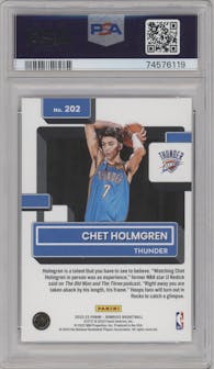 Chet Holmgren from the 2022-23 Panini Donruss set graded by PSA and given an overall grade of 10.