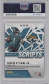 Travis Etienne Jr. from the 2021 Panini Mosaic set graded by PSA and given an overall grade of 10.