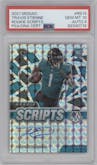 Travis Etienne Jr. from the 2021 Panini Mosaic set graded by PSA and given an overall grade of 10.