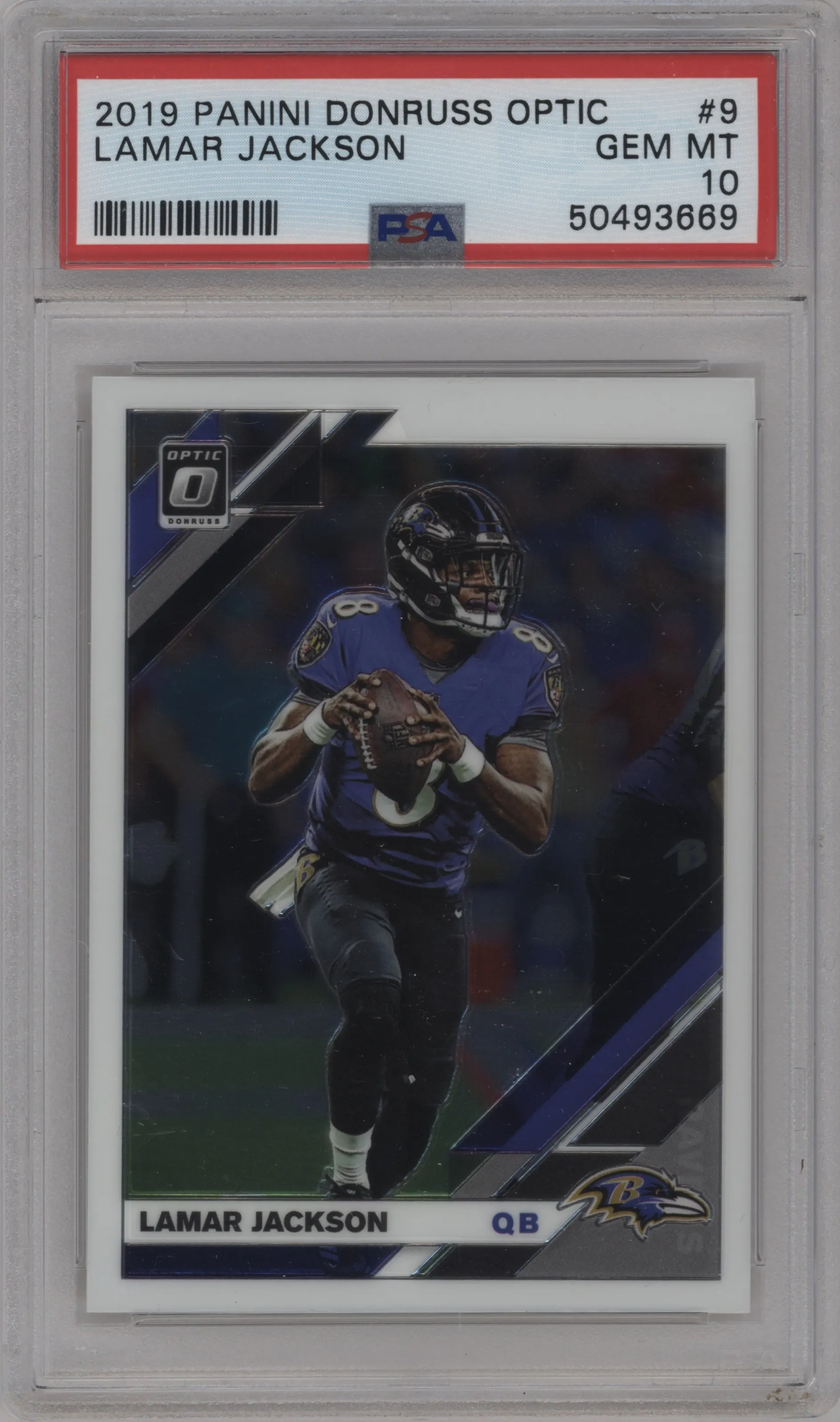 2019 Panini Donruss Optic Lamar Jackson #9 PSA 10