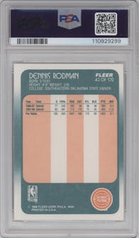 Dennis Rodman from the 1988-89 Fleer set graded by PSA and given an overall grade of 9.