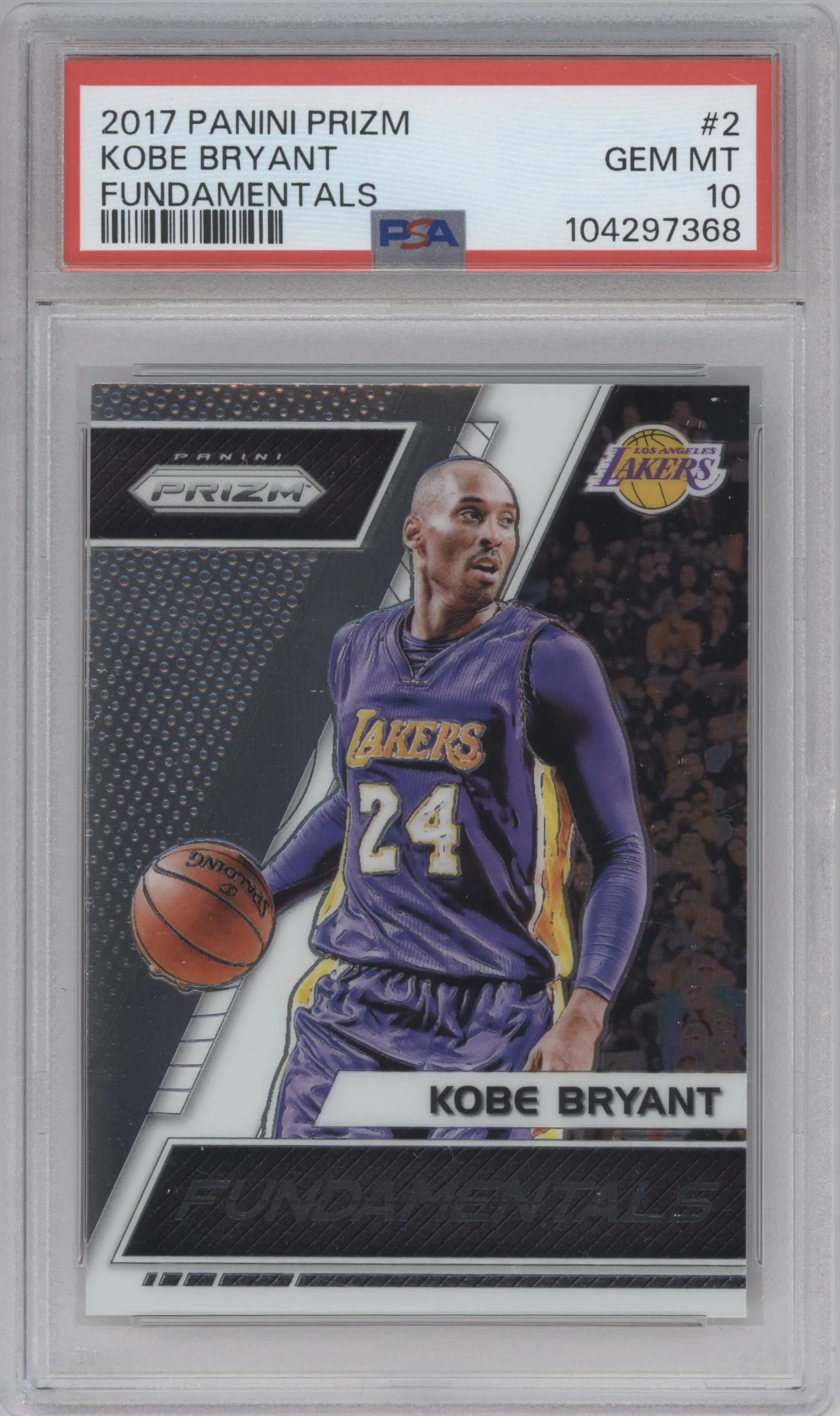 2017 Panini Prizm Fundamentals Kobe Bryant #2 PSA 10