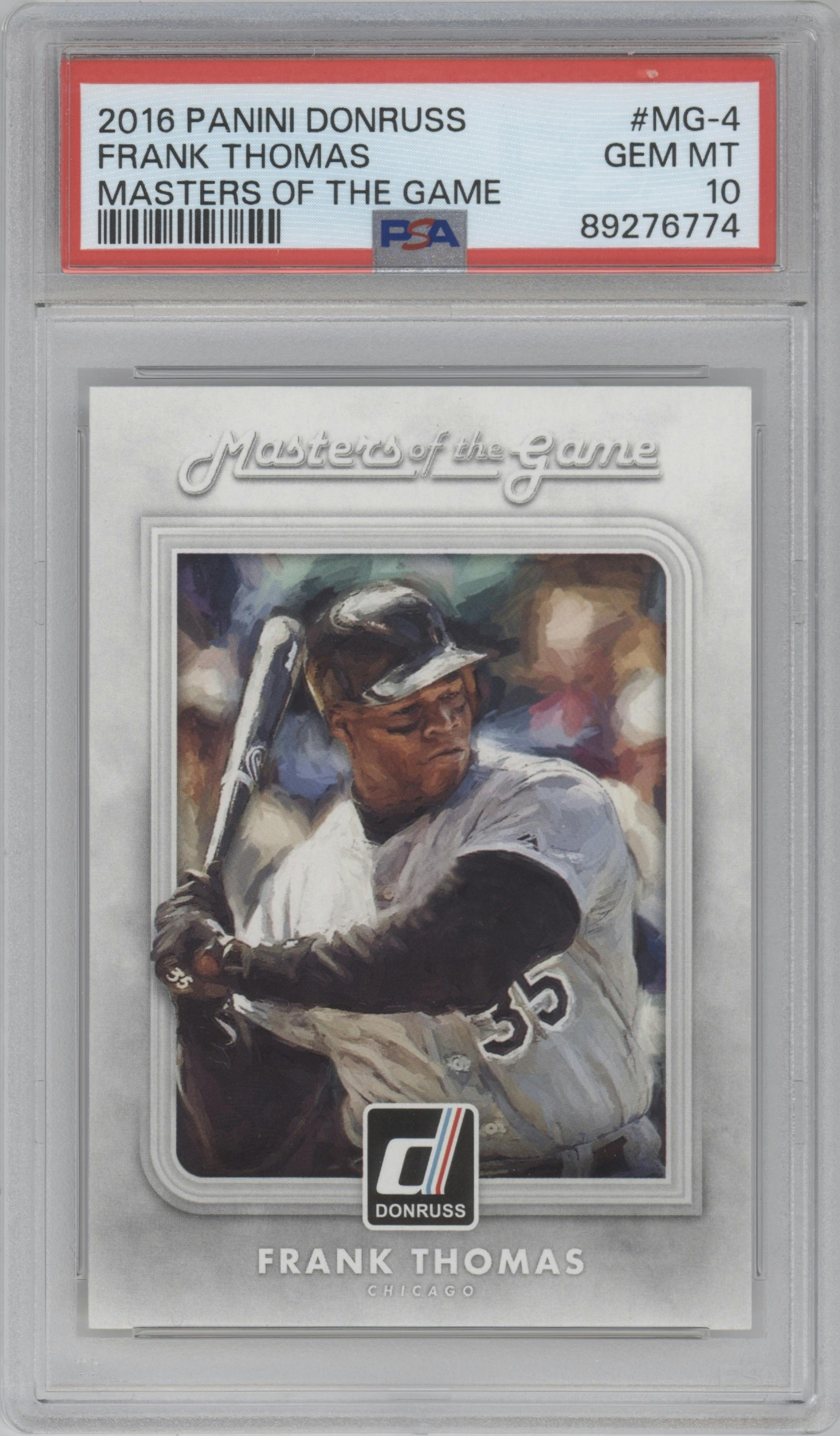 Frank Thomas from the 2016 Donruss set graded by PSA and given an overall grade of 10.