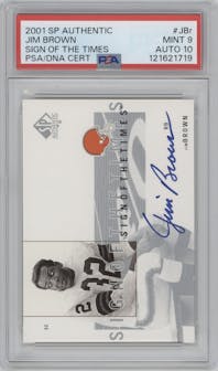 Jim Browm from the 2001 SP Authentic set graded by PSA and given an overall grade of 9.