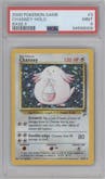 Chansey from the 2000 Pokemon set graded by PSA and given an overall grade of 9.