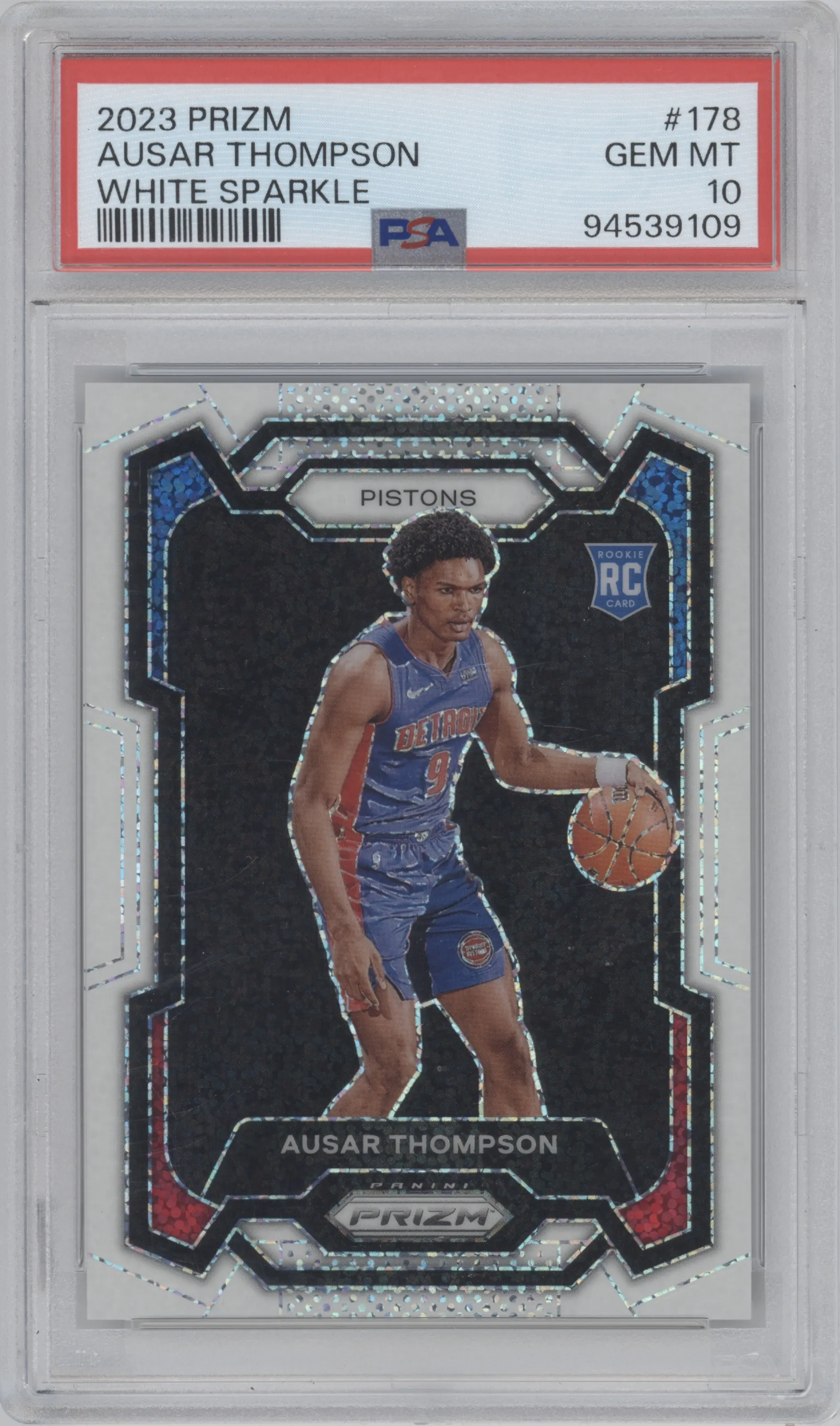 2023 Panini Prizm Ausar Thompson White Sparkle #178 PSA 10