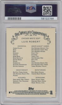 Luis Robert from the 2020 Topps Allen & Ginter Chrome set featuring a Refractor parallel graded by PSA and given an overall grade of 9.