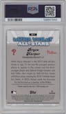 Bryce Harper from the 2024 Topps Chrome set graded by PSA and given an overall grade of 10.