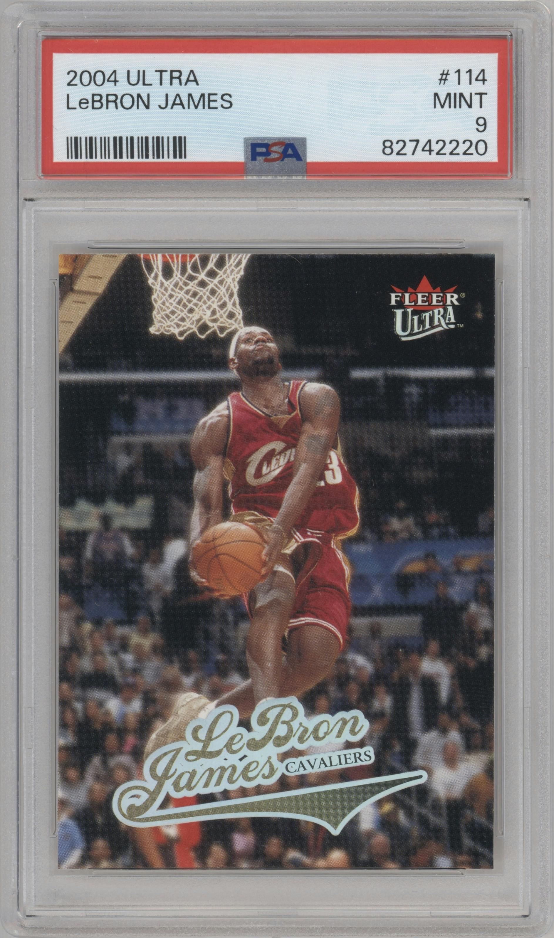 LeBron James from the 2004-05 Fleer Ultra  set graded by PSA and given an overall grade of 9.