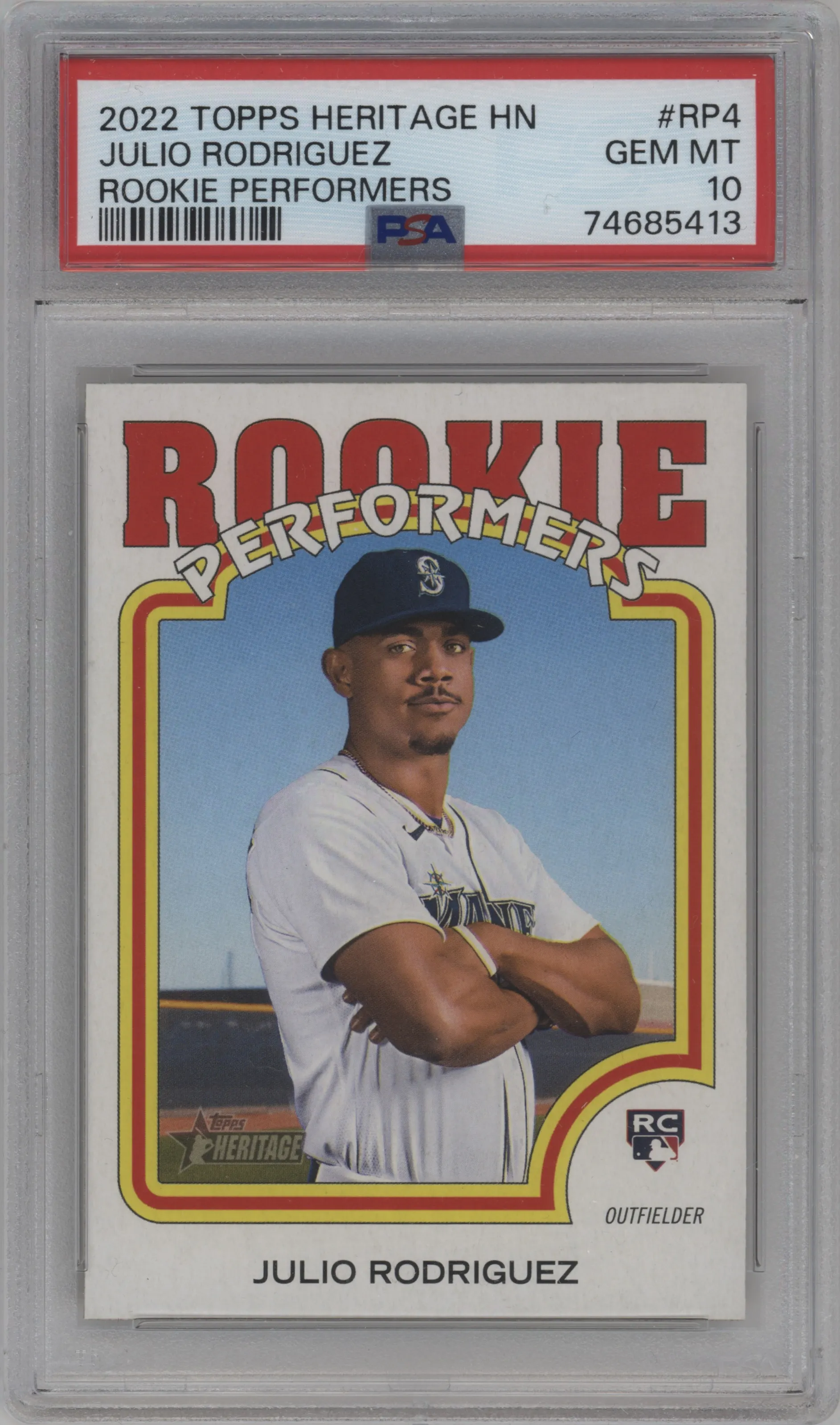 2022 Topps Heritage High Number Rookie Performers Julio Rodriguez PSA 10