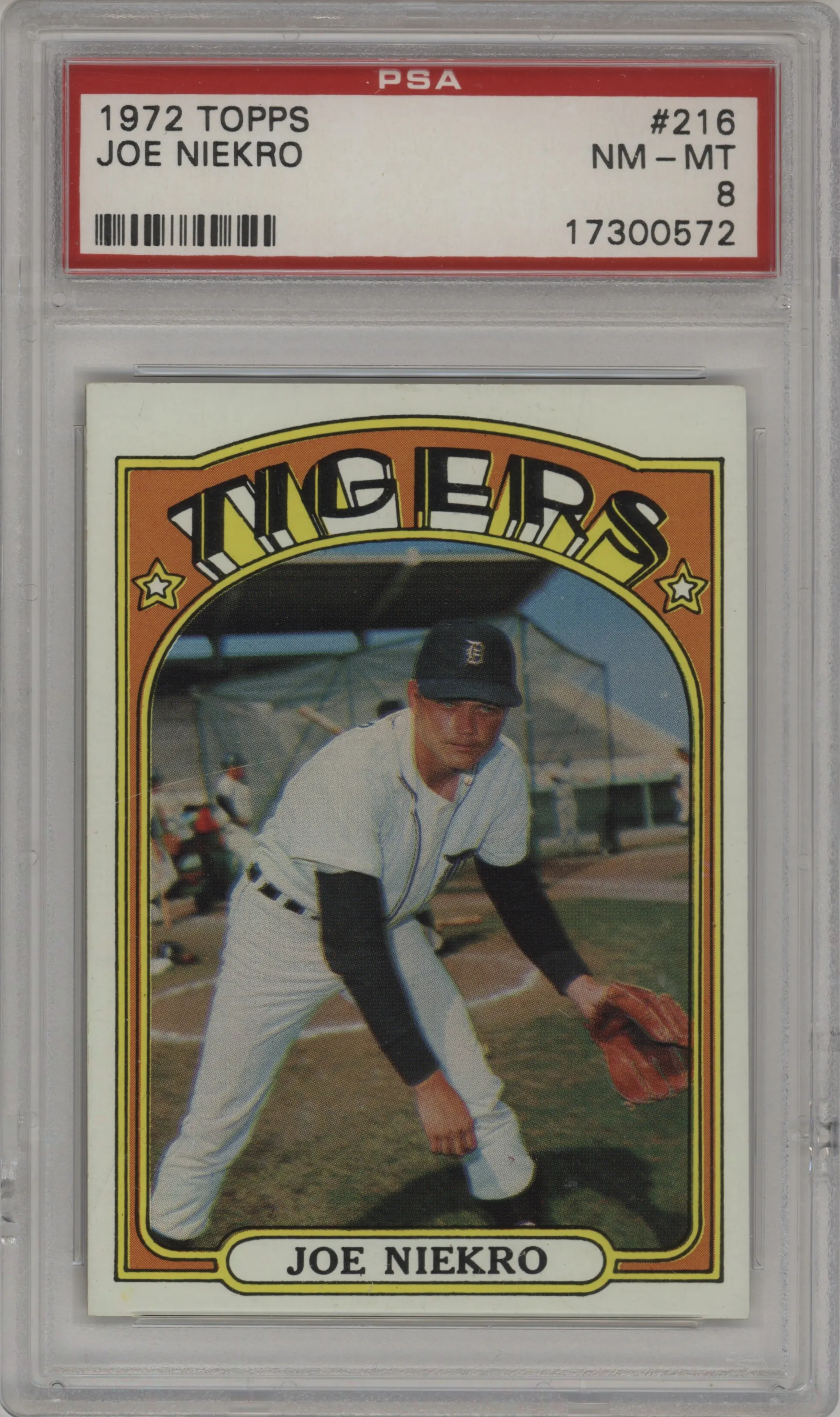 1972 Topps Joe Niekro #216 PSA 8