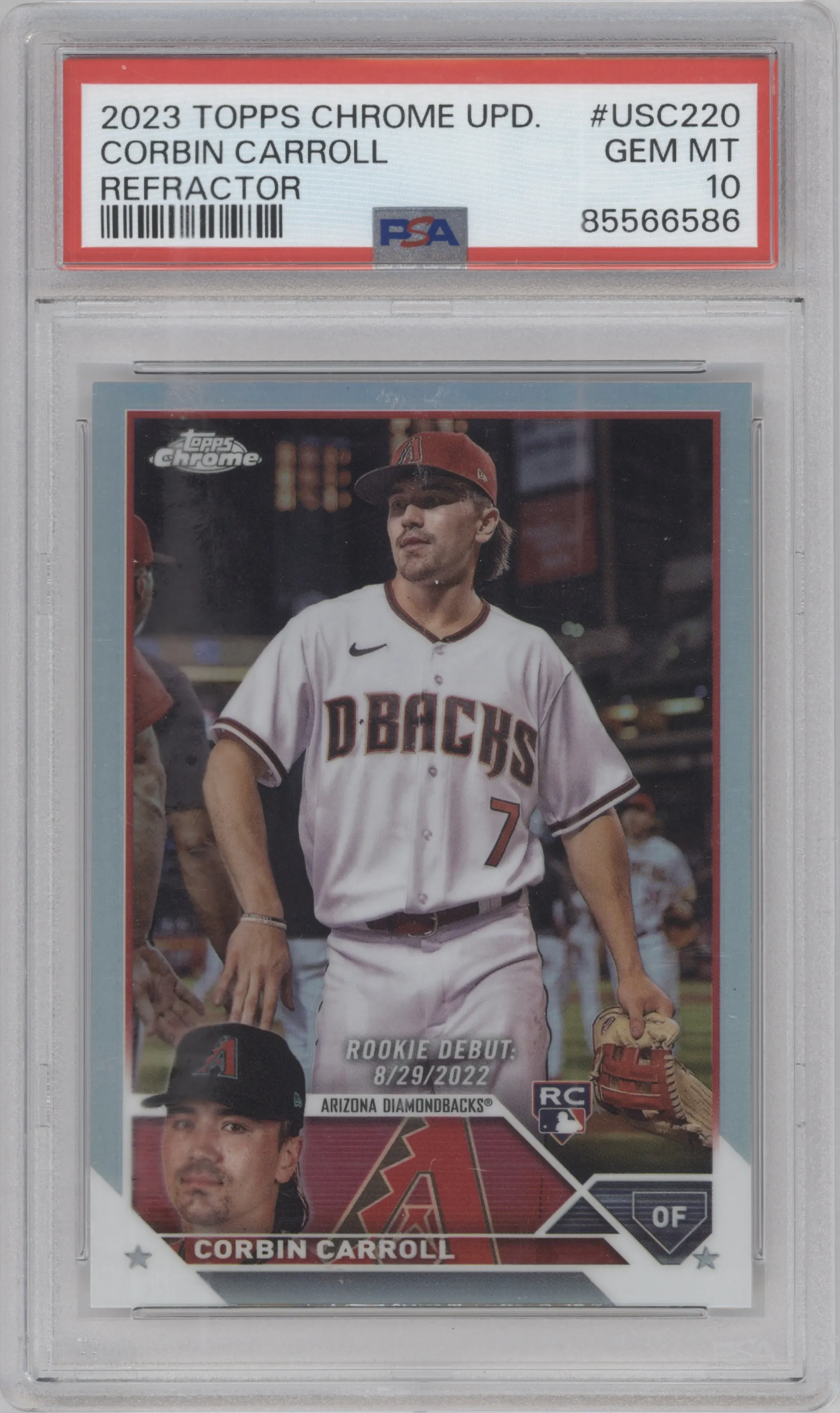 2023 Topps Chrome Update Corbin Carroll Refractor PSA 10
