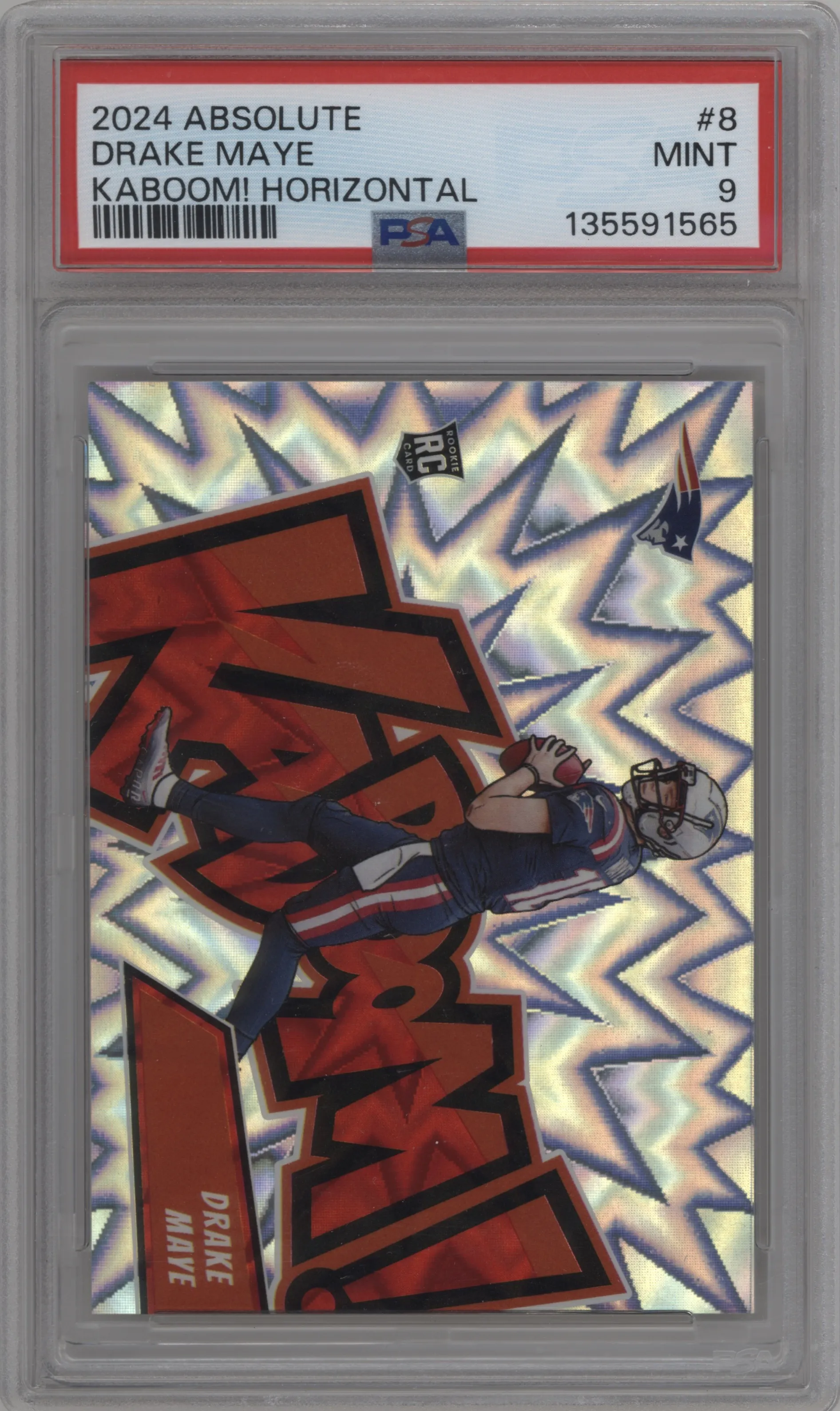 2024 Panini Absolute Kaboom Horizontal Drake Maye PSA 9