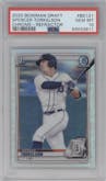 Spencer Torkelson from the 2020 Bowman Draft set featuring a Refractor parallel graded by PSA and given an overall grade of 10.