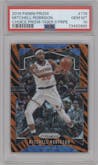 Mitchell Robinson from the 2019-20 Panini Prizm set featuring a Choice Tiger Stripe parallel graded by PSA and given an overall grade of 10.