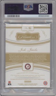 Josh Jacobs from the 2019 Panini Flawless Collegiate set graded by PSA and given an overall grade of 9.