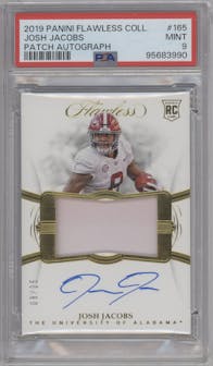 Josh Jacobs from the 2019 Panini Flawless Collegiate set graded by PSA and given an overall grade of 9.