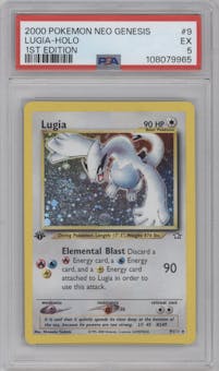Lugia from the 2000 Pokemon Neo Genesis set graded by PSA and given an overall grade of 5.