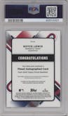 Royce Lewis from the 2022 Topps Finest set featuring a Blue Refractor parallel graded by PSA and given an overall grade of 10.
