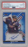 Royce Lewis from the 2022 Topps Finest set featuring a Blue Refractor parallel graded by PSA and given an overall grade of 10.