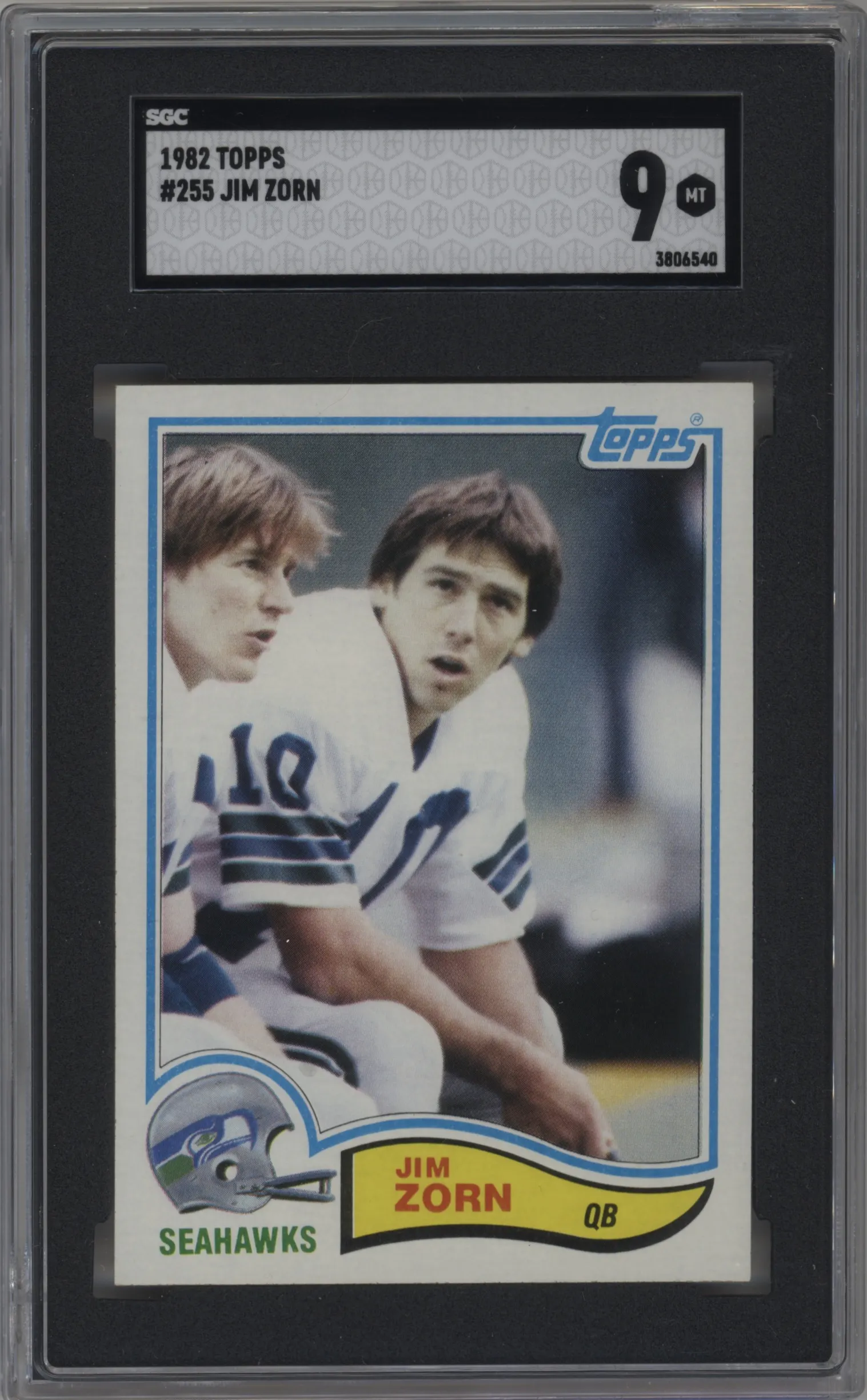 1982 Topps Jim Zorn #255 SGC 9