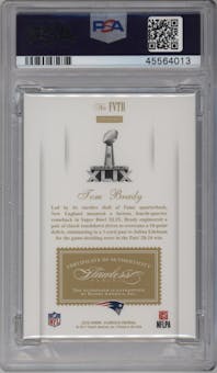 Tom Brady from the 2018 Panini Flawless set featuring a Ruby parallel graded by PSA and given an overall grade of 10.