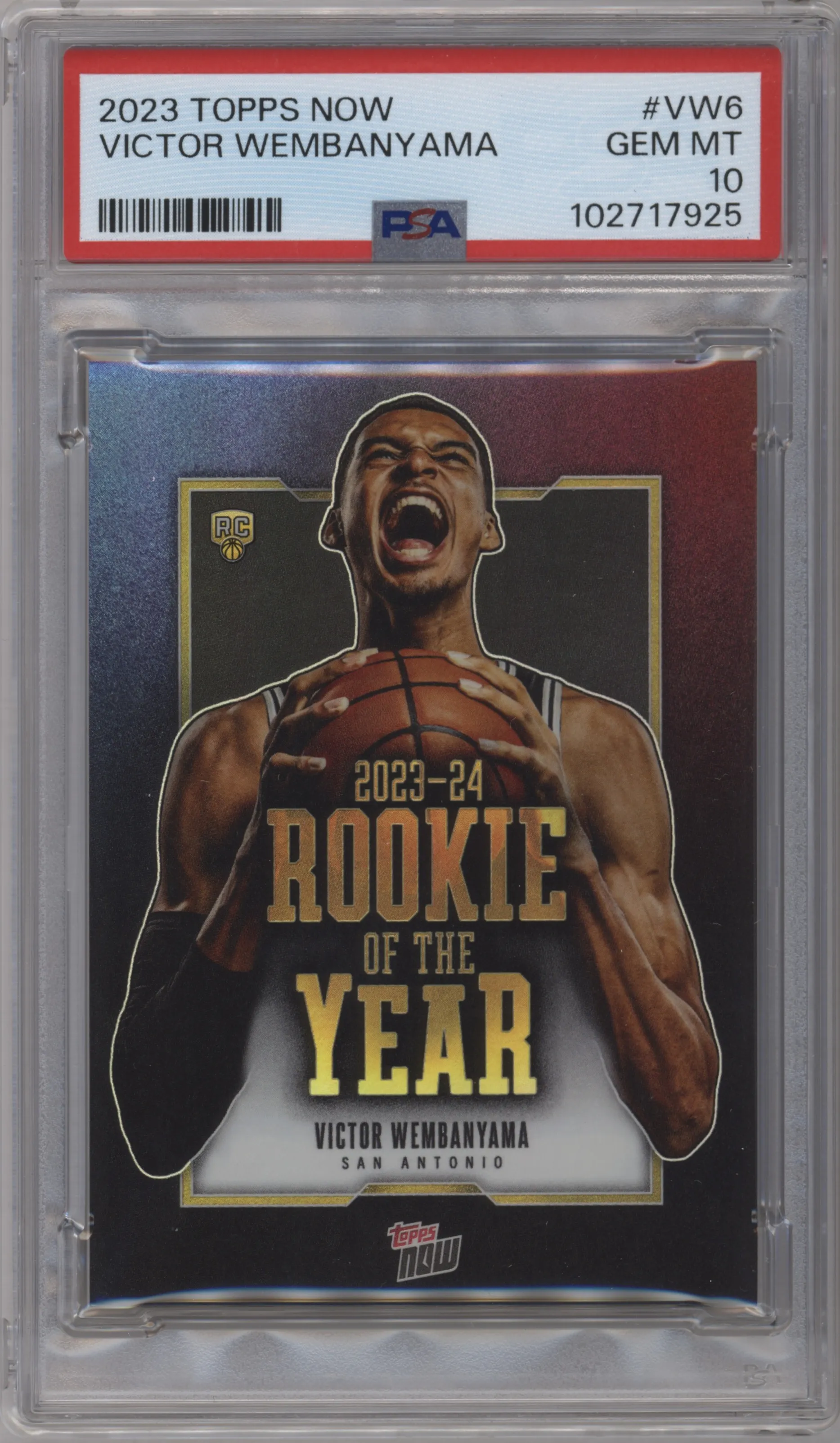 2023 Topps Now Victor Wembanyama PSA 10