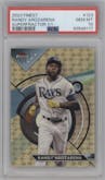 Randy Arozarena from the 2023 Topps Finest set featuring a Superfractor parallel graded by PSA and given an overall grade of 10.