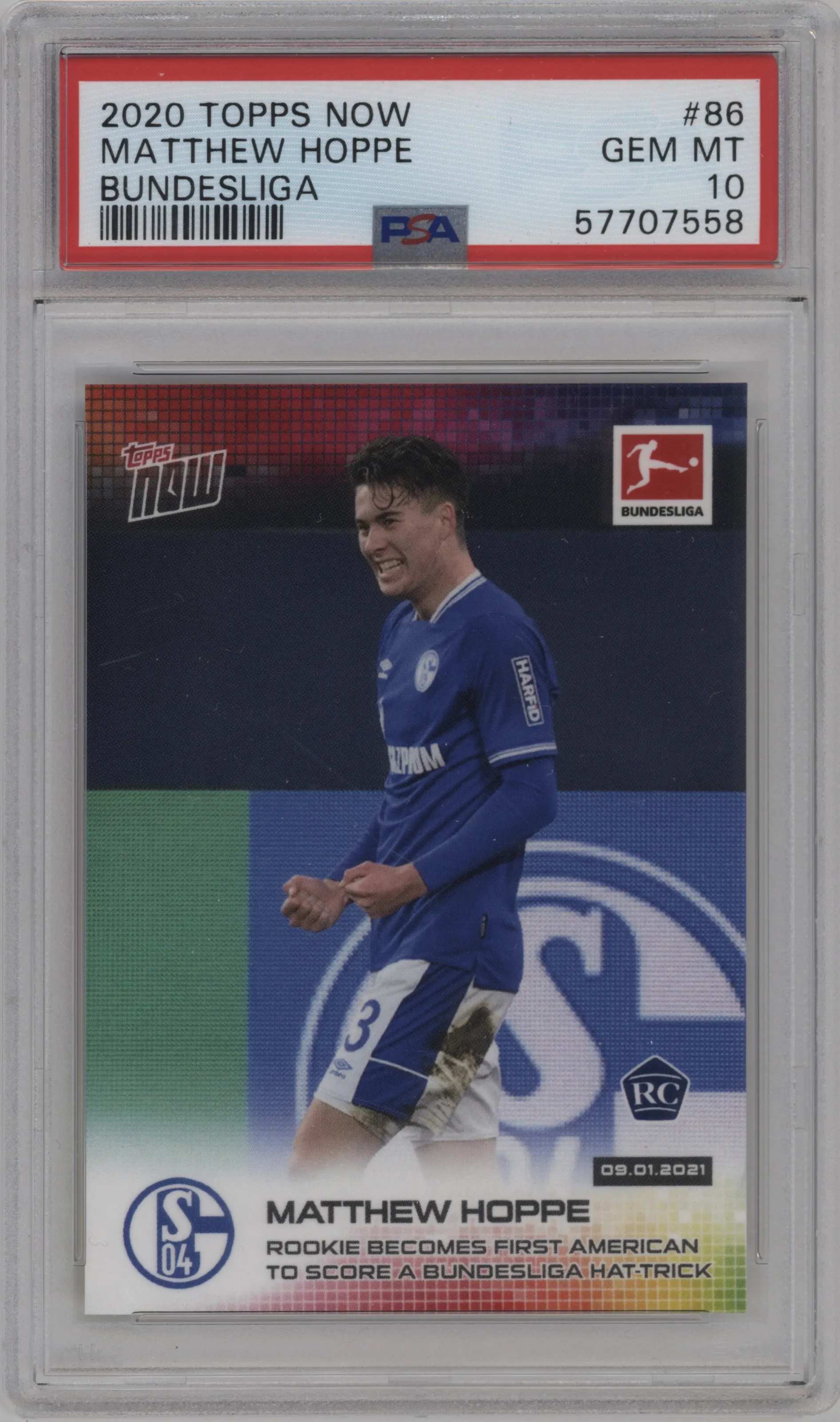 2020 Topps Now Bundesliga Matthew Hoppe PSA 10