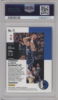 Luka Doncic from the 2018-19 Panini Chronicles set graded by PSA and given an overall grade of 10.