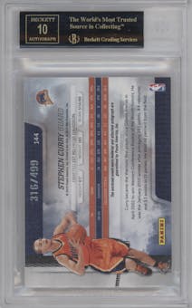 Stephen Curry  from the 2009-10 Absolute Memorabilia  set graded by Beckett and given an overall grade of 10.