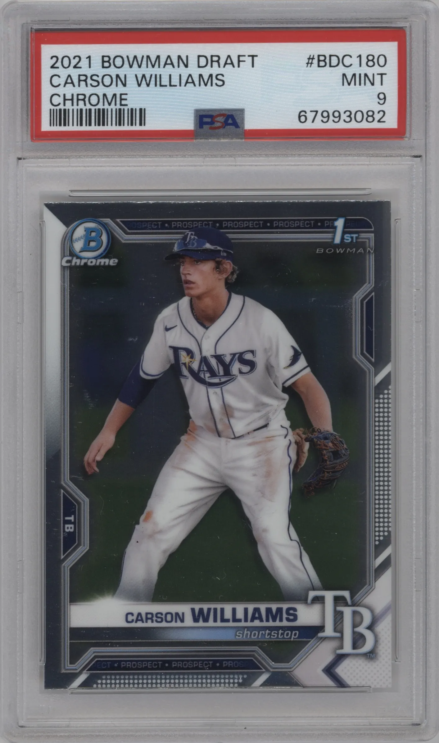 2021 Bowman Draft Chrome Carson Williams #BDC-180 PSA 9