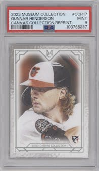 Gunnar Henderson  from the 2023 Topps Museum Collection set graded by PSA and given an overall grade of 9.