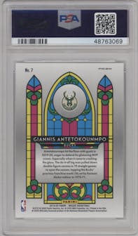 Giannis Antetokounmpo from the 2019-20 Panini Mosaic  set graded by PSA and given an overall grade of 10.