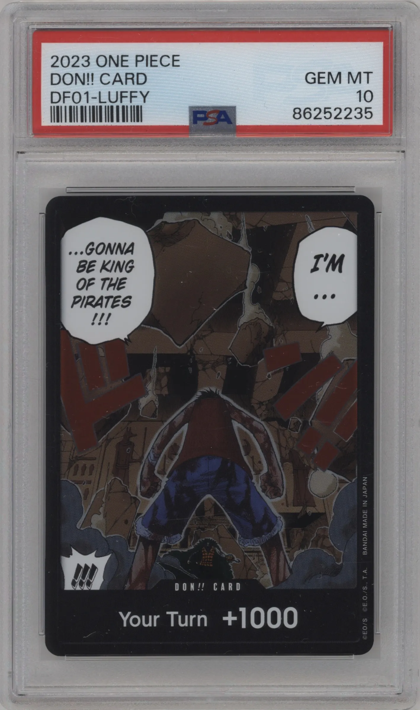 2023 One Piece Devil Fruits Coll.Vol.1 DON!! Card #NNO PSA 10