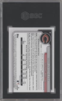 Elly De La Cruz from the 2024 Bowman set graded by SGC and given an overall grade of 9.5.