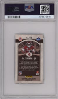 Jalen Hurts from the 2020 Panini Legacy set graded by PSA and given an overall grade of 9.