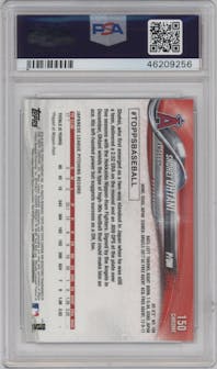 Shohei Ohtani from the 2018 Topps Chrome set graded by PSA and given an overall grade of 10.