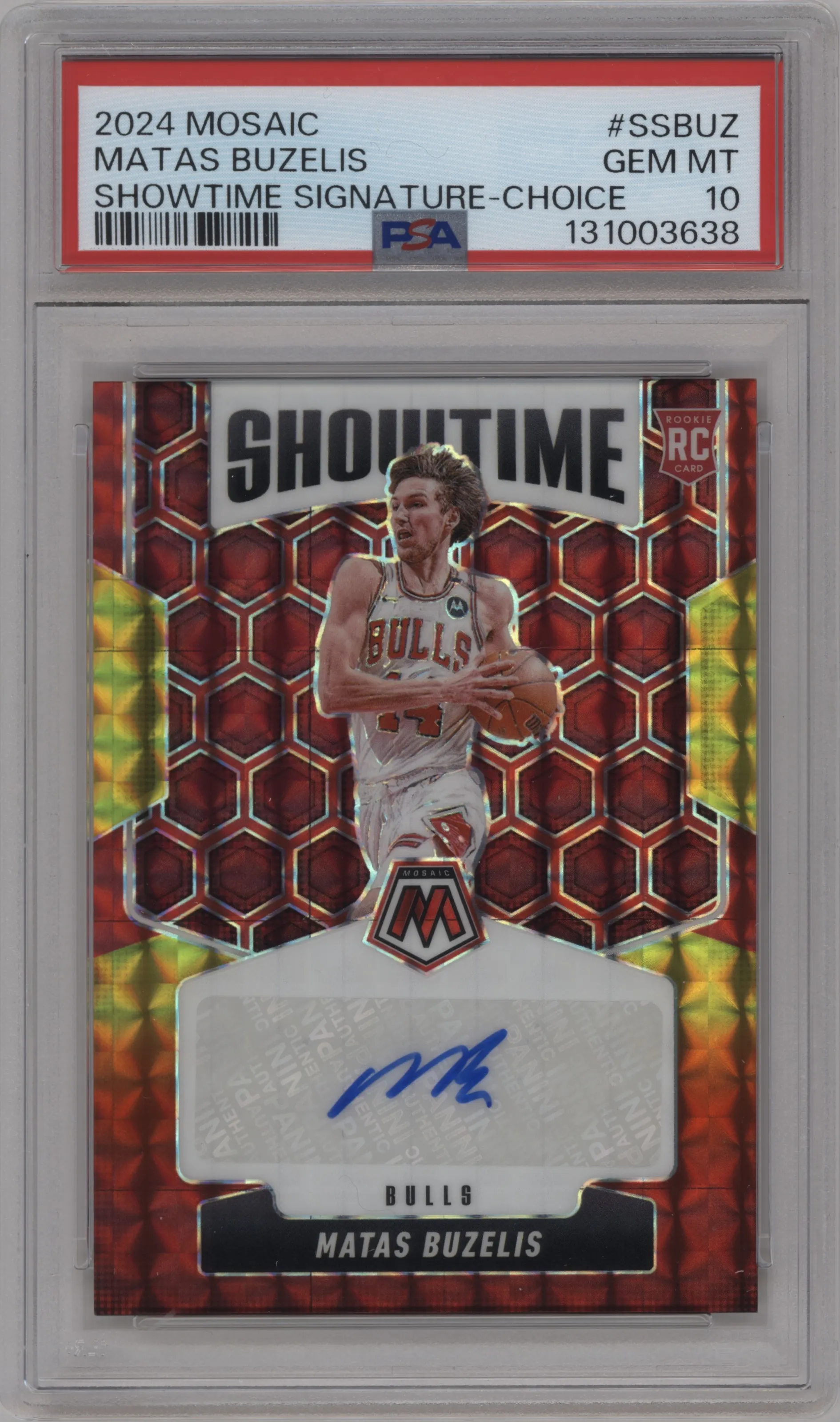 2024 Panini Mosaic Showtime Sig. Matas Buzelis Choice PSA 10