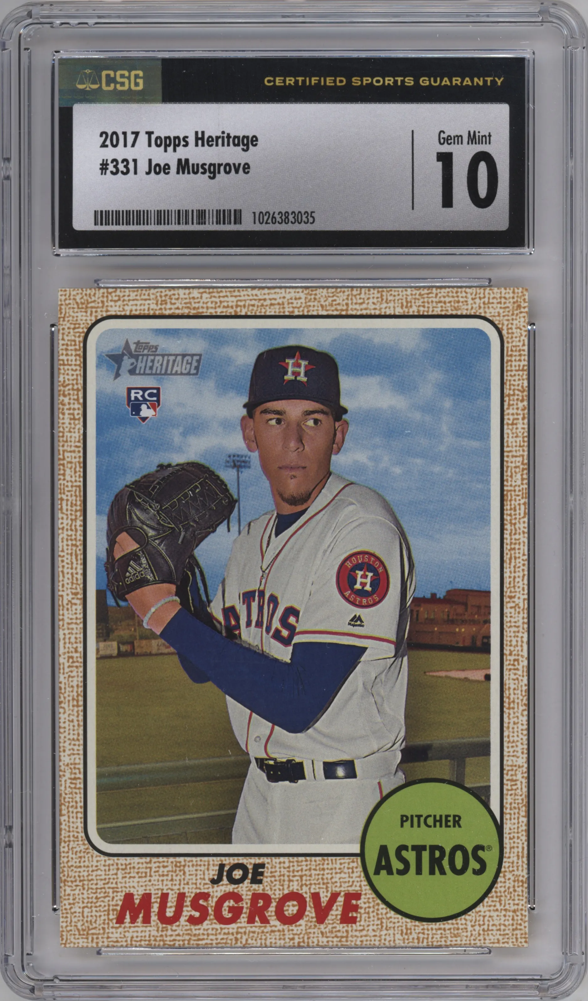 2017 Topps Heritage Joe Musgrove CGC 10