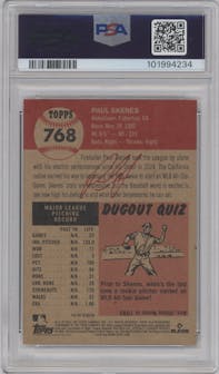 Paul Skenes from the Ultimate Topps Living Set   set graded by PSA and given an overall grade of 10.
