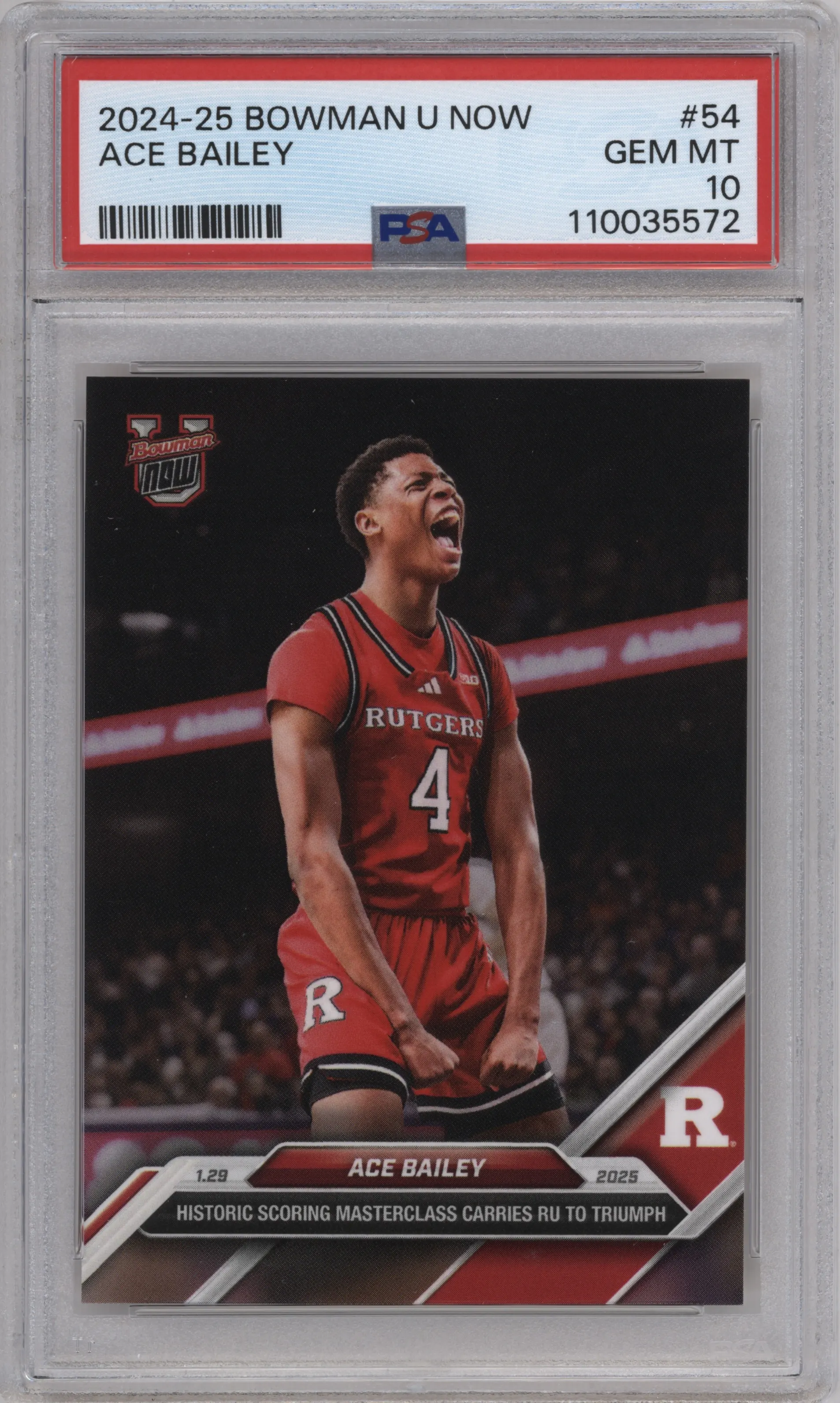 2024 Bowman U Now Ace Bailey #54 PSA 10